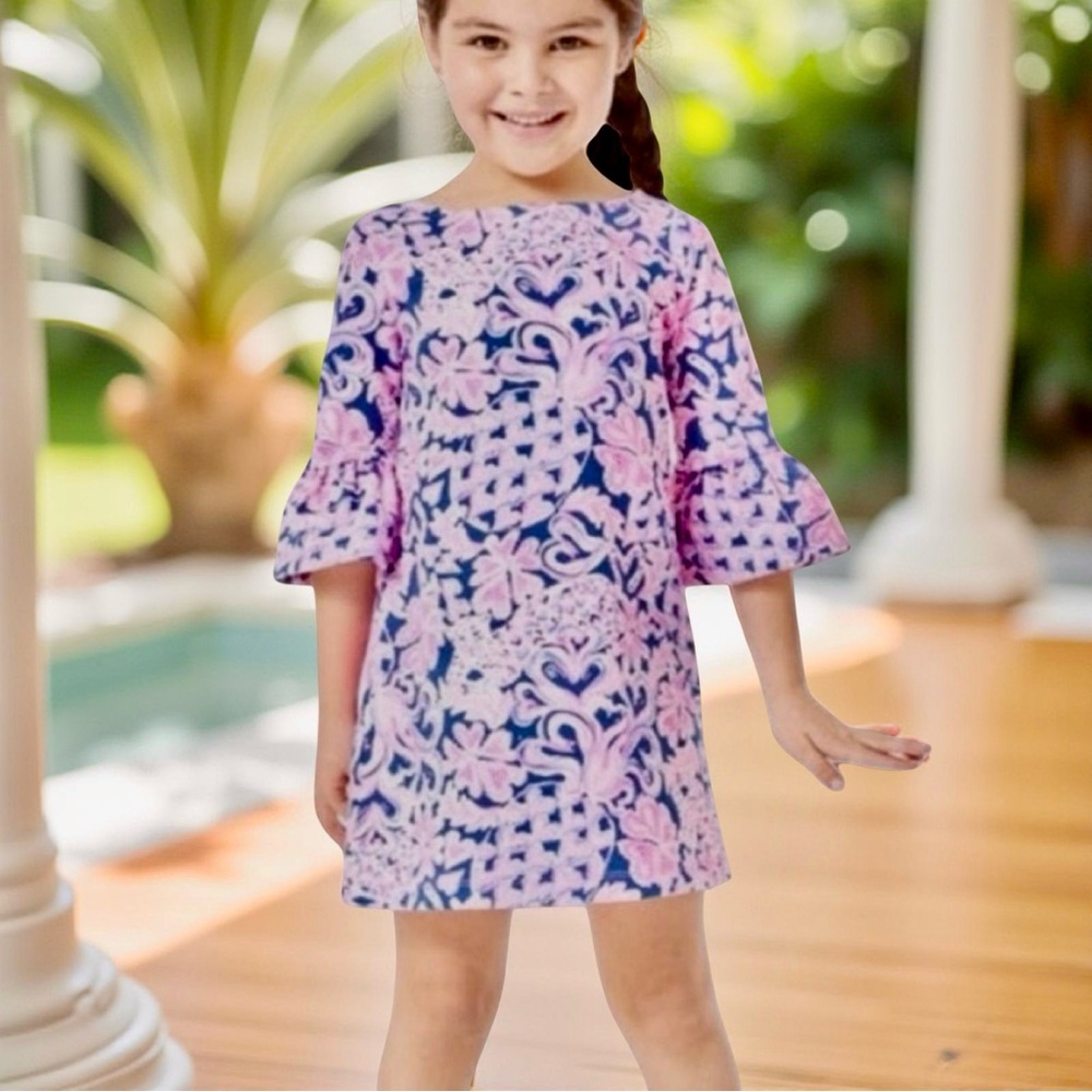 Lilly Pulitzer Ellimae Love You Bunches Girls Dress Size Large 8-10